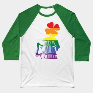 LGBTQ Clover St. Patrick's Day Beer Mug Design Baseball T-Shirt